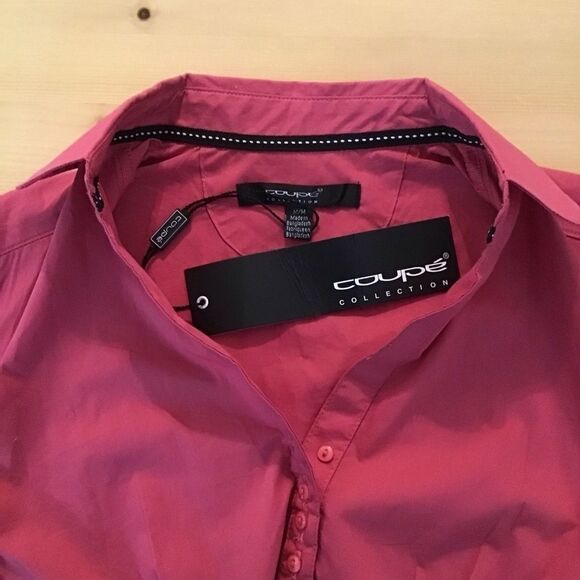 2/40$ Cotton long sleeves pink blouse Coupé fushia cotton spandex polyest Medium - Picture 4 of 15